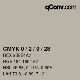 Farbcode: CMYK 0 / 2 / 9 / 28 | qconv.com