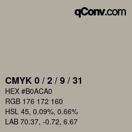 Color code: CMYK 0 / 2 / 9 / 31 | qconv.com