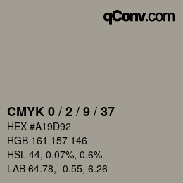 颜色代码: CMYK 0 / 2 / 9 / 37 | qconv.com
