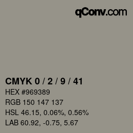 颜色代码: CMYK 0 / 2 / 9 / 41 | qconv.com