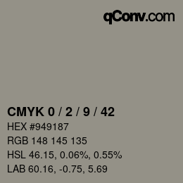 Color code: CMYK 0 / 2 / 9 / 42 | qconv.com