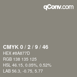 Color code: CMYK 0 / 2 / 9 / 46 | qconv.com