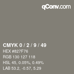 Color code: CMYK 0 / 2 / 9 / 49 | qconv.com