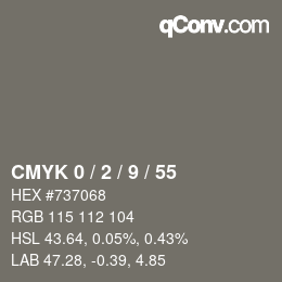 Color code: CMYK 0 / 2 / 9 / 55 | qconv.com