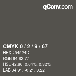 Color code: CMYK 0 / 2 / 9 / 67 | qconv.com