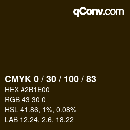 颜色代码: CMYK 0 / 30 / 100 / 83 | qconv.com