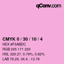 カラーコード: CMYK 0 / 30 / 10 / 4 | qconv.com