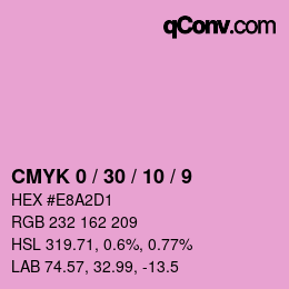 カラーコード: CMYK 0 / 30 / 10 / 9 | qconv.com