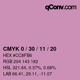 Color code: CMYK 0 / 30 / 11 / 20 | qconv.com