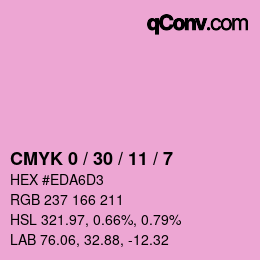 カラーコード: CMYK 0 / 30 / 11 / 7 | qconv.com