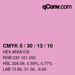 カラーコード: CMYK 0 / 30 / 13 / 10 | qconv.com