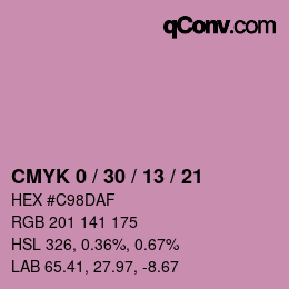 Color code: CMYK 0 / 30 / 13 / 21 | qconv.com