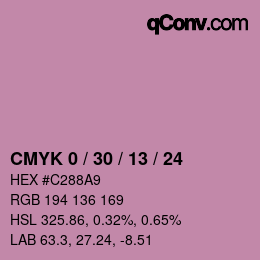 Color code: CMYK 0 / 30 / 13 / 24 | qconv.com