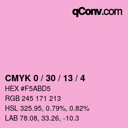 カラーコード: CMYK 0 / 30 / 13 / 4 | qconv.com