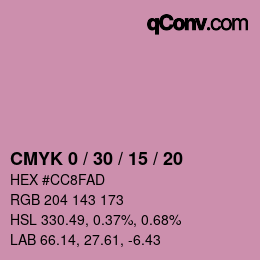 Color code: CMYK 0 / 30 / 15 / 20 | qconv.com