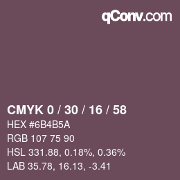 颜色代码: CMYK 0 / 30 / 16 / 58 | qconv.com
