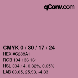 Color code: CMYK 0 / 30 / 17 / 24 | qconv.com