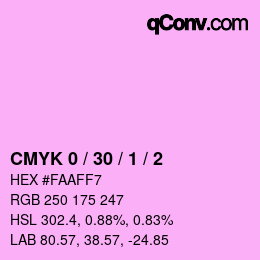 颜色代码: CMYK 0 / 30 / 1 / 2 | qconv.com