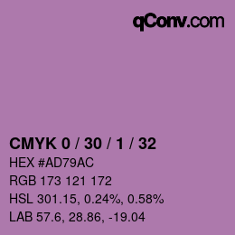 Farbcode: CMYK 0 / 30 / 1 / 32 | qconv.com