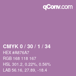 颜色代码: CMYK 0 / 30 / 1 / 34 | qconv.com