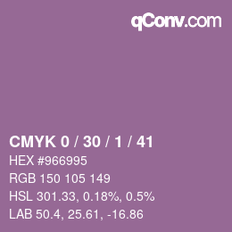 Color code: CMYK 0 / 30 / 1 / 41 | qconv.com