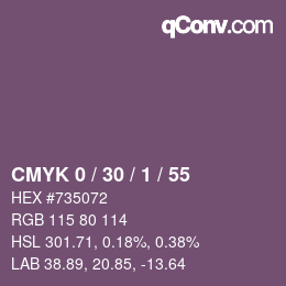 カラーコード: CMYK 0 / 30 / 1 / 55 | qconv.com
