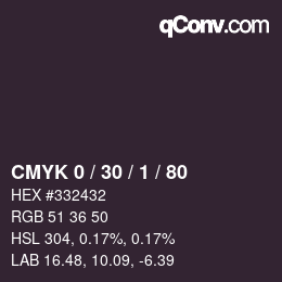 カラーコード: CMYK 0 / 30 / 1 / 80 | qconv.com