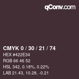 Color code: CMYK 0 / 30 / 21 / 74 | qconv.com