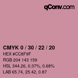 颜色代码: CMYK 0 / 30 / 22 / 20 | qconv.com