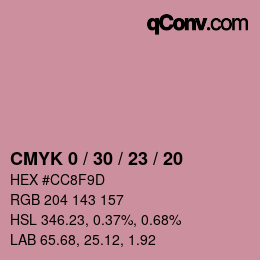 Color code: CMYK 0 / 30 / 23 / 20 | qconv.com