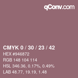 Color code: CMYK 0 / 30 / 23 / 42 | qconv.com