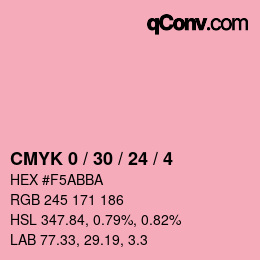 カラーコード: CMYK 0 / 30 / 24 / 4 | qconv.com