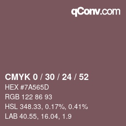Código de color: CMYK 0 / 30 / 24 / 52 | qconv.com