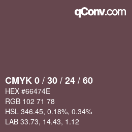 Color code: CMYK 0 / 30 / 24 / 60 | qconv.com