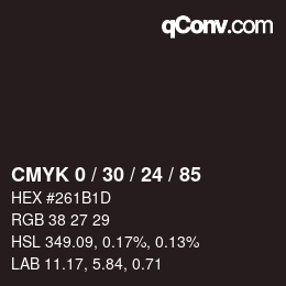 Código de color: CMYK 0 / 30 / 24 / 85 | qconv.com