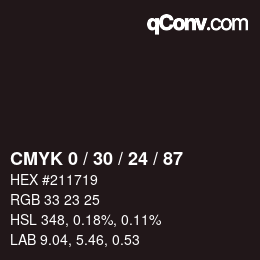 カラーコード: CMYK 0 / 30 / 24 / 87 | qconv.com