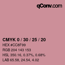 Color code: CMYK 0 / 30 / 25 / 20 | qconv.com