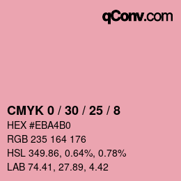 カラーコード: CMYK 0 / 30 / 25 / 8 | qconv.com