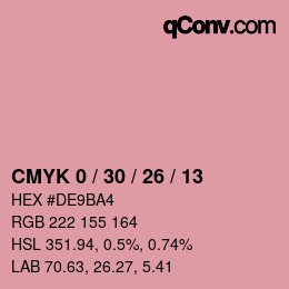颜色代码: CMYK 0 / 30 / 26 / 13 | qconv.com
