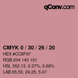 颜色代码: CMYK 0 / 30 / 26 / 20 | qconv.com