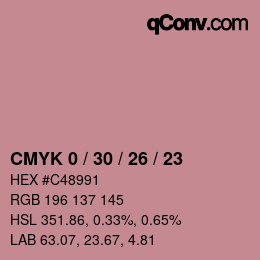 Color code: CMYK 0 / 30 / 26 / 23 | qconv.com