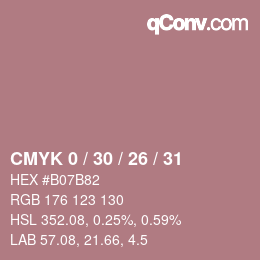 カラーコード: CMYK 0 / 30 / 26 / 31 | qconv.com