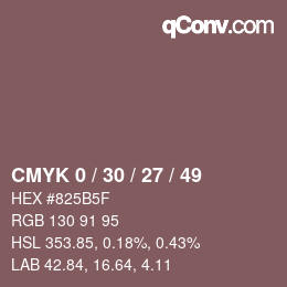 Farbcode: CMYK 0 / 30 / 27 / 49 | qconv.com