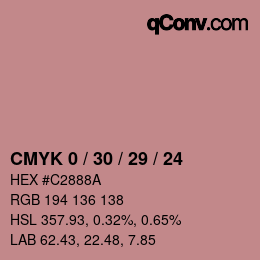 Color code: CMYK 0 / 30 / 29 / 24 | qconv.com