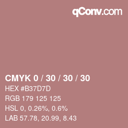 Color code: CMYK 0 / 30 / 30 / 30 | qconv.com