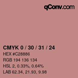 Color code: CMYK 0 / 30 / 31 / 24 | qconv.com