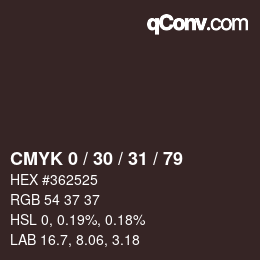 Color code: CMYK 0 / 30 / 31 / 79 | qconv.com