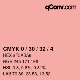 カラーコード: CMYK 0 / 30 / 32 / 4 | qconv.com