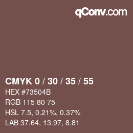 カラーコード: CMYK 0 / 30 / 35 / 55 | qconv.com