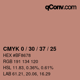 Color code: CMYK 0 / 30 / 37 / 25 | qconv.com